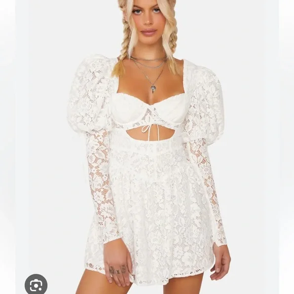 knee length dresses for ladies Te Amo Lace Mini Dress With Bow Detail – Resurrection